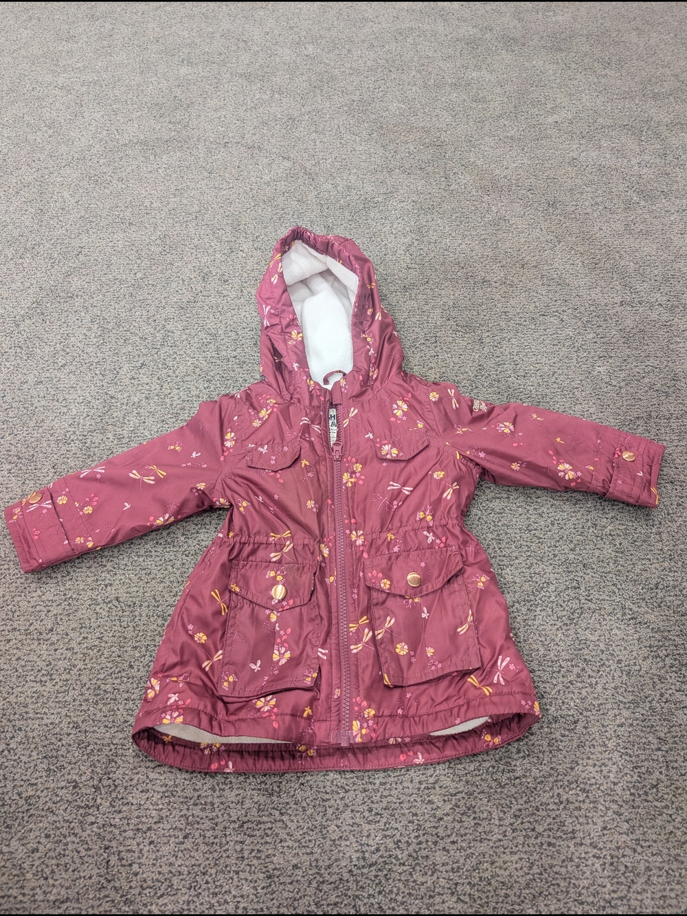 OshKosh B'gosh Mauve Floral Hooded Raincoat